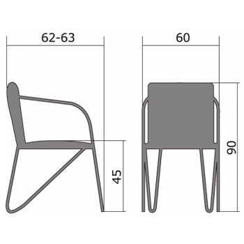 Кресло клиента хром PC-16 4